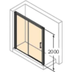 Hüppe Gleittür EasyEntry 1-tlg. Festes Segment BxH: 100 Cm X 200 Cm L Silber HG -Dusch Welt Verkauf 05854 2438 HPUV1C253NUD 20 4