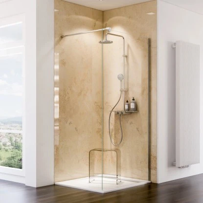 Schulte ExpressPlus Duschrückwand Decodesign 100x255cm Hochglanz Kalkstein-Hell 3 Schulte ExpressPlus Duschrückwand Decodesign 100x255cm Hochglanz Kalkstein-Hell