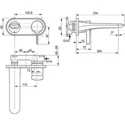 Ideal Standard Wand-Waschtischarmatur Melange Unterputz Chrom 9 Ideal Standard Wand-Waschtischarmatur Melange Unterputz Chrom -Dusch Welt Verkauf 188757 3049 4
