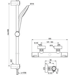 Ideal Standard Duschsystem Ceratherm T50 Aufputz Brausestange 900 Mm Chrom 19 Ideal Standard Duschsystem Ceratherm T50 Aufputz Brausestange 900 Mm Chrom -Dusch Welt Verkauf 189293 3049 9