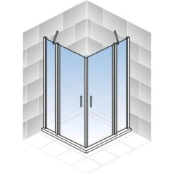 Schulte ExpressPlus Eckeinstieg 4-tlg. AlexaStyle2.0 Alunatur 80x80x192cm -Dusch Welt Verkauf 32020 2053 4060991037672 5