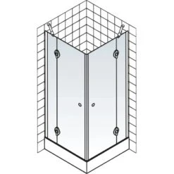 Schulte ExpressPlus Eckeinstieg 4-tlg. MasterClass Chromoptik 80x80x200cm -Dusch Welt Verkauf 32020 2053 4060991038341 5