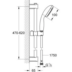 Grohe QuickFix Brausestangenset Vitalio Start 100 Schwarz 2 Strahlarten 16 Grohe QuickFix Brausestangenset Vitalio Start 100 Schwarz 2 Strahlarten -Dusch Welt Verkauf 4005176782183 4520 VM 01