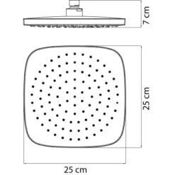 AquaSu Kopfbrause Olivia Eckig 25 X 25 Cm Chrom -Dusch Welt Verkauf 4006596722773 722773 47