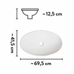Baliv Aufsatzwaschbecken WBA-7060 Oval 70 Mm X 42 Cm -Dusch Welt Verkauf 4007874000781 VM01 170621