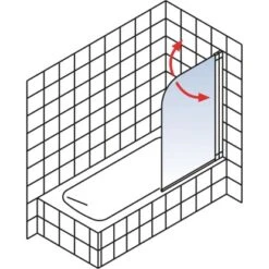Schulte Wannenaufsatz Schwenkbar Echtglas Chrom Dekor Softcube 140 Cm X 80 Cm -Dusch Welt Verkauf 4060991005145 2053 3