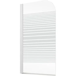 Schulte Wannenaufsatz Schwenkbar Echtglas Weiß Dekor-Querstreifen 140 Cm X 80 Cm -Dusch Welt Verkauf 4060991005282 2053 2