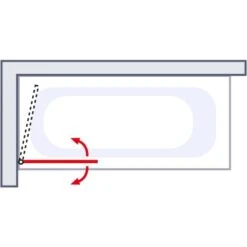 Schulte Wannenaufsatz Schwenkbar Echtglas Weiß Dekor-Querstreifen 140 Cm X 80 Cm -Dusch Welt Verkauf 4060991005282 2053 6