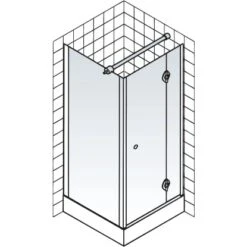 Schulte Master Class Drehtür An Nebenteil Für Seitenwand Echtglas Chrom-Optik -Dusch Welt Verkauf 4060991045011 2053 5