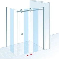 Schulte Schiebetür Toura Mit Seitenwand L 200 X 120 X 80 Cm Schwarz Klar Hell -Dusch Welt Verkauf 4060991069932 2053 5