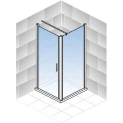 Schulte Drehtür Toura L + Seitenwand Pendelbar Schwarz 200 X 80 X 80cm Klar Hell -Dusch Welt Verkauf 4060991070044 2053 5