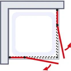 Schulte Eckeinstieg 4-tlg. Toura Pendelbar Schwarz 200 X 100 X 100 Cm Klar Hell -Dusch Welt Verkauf 4060991070136 2053 5