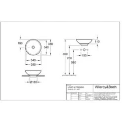 Villeroy & Boch Loop & Friends Aufsatzwaschbecken 38 Cm Alpinweiß Mit Überlauf -Dusch Welt Verkauf 4123 vbtz 514800 514801 5