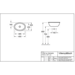 Villeroy & Boch Loop & Friends Einbauwaschbecken 45 Cm Star White Mit ÜL CPlus 5 Villeroy & Boch Loop & Friends Einbauwaschbecken 45 Cm Star White Mit ÜL CPlus -Dusch Welt Verkauf 4123 vbtz 615500 615501 5