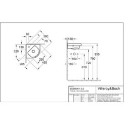 Villeroy & Boch Eck-Handwaschbecken Subway 2.0 32 Cm Pergamon Mit HL U. ÜL CPlus -Dusch Welt Verkauf 4123 vbtz 731945 731946 5 1