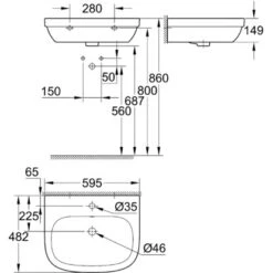 Grohe Waschbecken Euro Keramik PureGuard 60 Cm Alpinweiß 11 Grohe Waschbecken Euro Keramik PureGuard 60 Cm Alpinweiß -Dusch Welt Verkauf 428740 1709 428740 ma