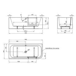 Ottofond Badewannen-Set Free-Gate 180 Cm X 80 Cm Rechts Inkl. Ablaufgarnitur 14 Ottofond Badewannen-Set Free-Gate 180 Cm X 80 Cm Rechts Inkl. Ablaufgarnitur -Dusch Welt Verkauf 440823 3209 4