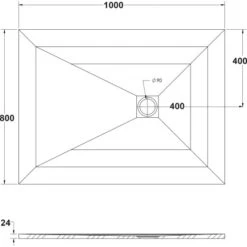 Ottofond Duschwanne Strato 100 Cm X 80 Cm X 2,4 Cm Weiß -Dusch Welt Verkauf 440896 3209 4