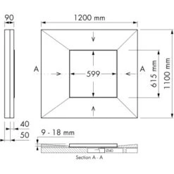 ESS Easy Drain Duschrinne DOT Square 61,5 X 61,5 Cm -Dusch Welt Verkauf 4848529 1709 tz