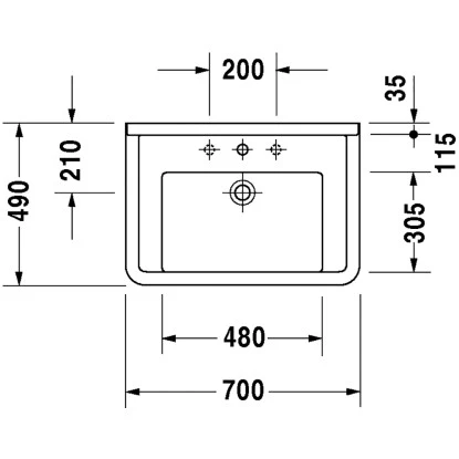 Duravit Möbelwaschbecken Starck 3 70 Cm Weiß WonderGliss Mit 1 Hahnloch 4 Duravit Möbelwaschbecken Starck 3 70 Cm Weiß WonderGliss Mit 1 Hahnloch – Bild 2