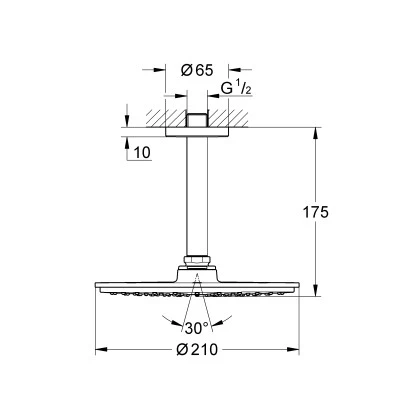 Grohe Kopfbrausenset Rainshower Cosmopolitan 210 Deckenauslass 142 Mm Chrom 4 Grohe Kopfbrausenset Rainshower Cosmopolitan 210 Deckenauslass 142 Mm Chrom – Bild 2