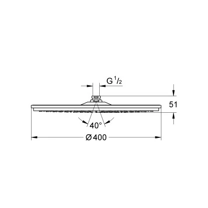 Grohe Kopfbrause Rainshower Cosmopolitan 400 Chrom 5 Grohe Kopfbrause Rainshower Cosmopolitan 400 Chrom – Bild 3