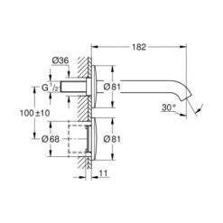 Grohe Infrarot-Elektronik Für Waschtisch-Wandarmatur Essence E Chrom -Dusch Welt Verkauf 520145 4520 2108683