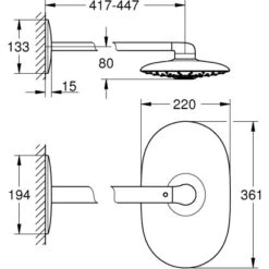 Grohe Kopfbrauseset Rainshower 360 Duo Moon White -Dusch Welt Verkauf 5286026 4520 1949394 1