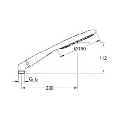 Grohe Handbrause Rainshower Icon 150 Chrom-Granit 2 Strahlarten -Dusch Welt Verkauf 603160 4520 GroheBrausen 3