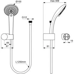 Ideal Standard Armaturenpaket Ceraflex Inkl. Handbrause-Set Chrom -Dusch Welt Verkauf 611271 3049 12