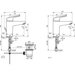 Ideal Standard Armaturenpaket Ceraflex Inkl. Brausethermostat Chrom -Dusch Welt Verkauf 611281 3049 14