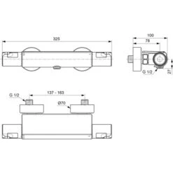 Ideal Standard Brausethermostat Ceratherm T50 Aufputz Mit Ablage Chrom 13 Ideal Standard Brausethermostat Ceratherm T50 Aufputz Mit Ablage Chrom -Dusch Welt Verkauf 611782 3049 6