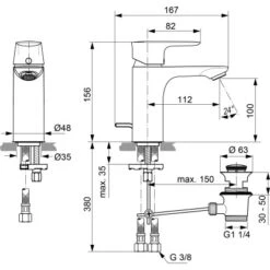 Ideal Standard Waschtischarmatur Connect Air Silver Storm 9 Ideal Standard Waschtischarmatur Connect Air Silver Storm -Dusch Welt Verkauf 612421 3049 4