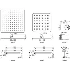 Ideal Standard Regenbrause Idealrain Cube 20 X 20 Cm Silk Black -Dusch Welt Verkauf 614225 3049 5