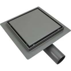 VerosanPro Duschrinne-Bodenablauf Nakia Quadratisch Matt Hellgrau 30 Cm X 30 Cm