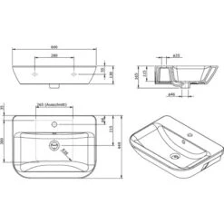 LeNado AquaSu Waschtisch Mit Überlauf Weiß -Dusch Welt Verkauf 652640 3711 SZ SZ