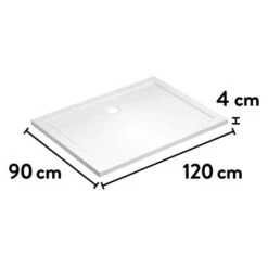 Baliv Duschwanne DW-120.80E Acryl In Steinoptik 120 Cm X 90 Cm Weiß -Dusch Welt Verkauf 700710238652 VM01 190221 L