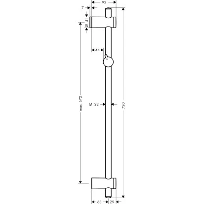Hansgrohe Brausestange Unica Reno 72 Cm Chrom 4 Hansgrohe Brausestange Unica Reno 72 Cm Chrom – Bild 2