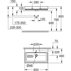 Grohe Waschtisch Cube Keramik 80 Cm Alpinweiß Mit Hahnloch Und Überl. PureGuard 7 Grohe Waschtisch Cube Keramik 80 Cm Alpinweiß Mit Hahnloch Und Überl. PureGuard -Dusch Welt Verkauf 778992 4520 3
