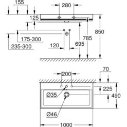 Grohe Waschtisch Cube Keramik 100 Cm Alpinweiß Mit Hahnloch Und Überl. PureGuard -Dusch Welt Verkauf 778993 4520 3
