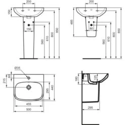 Ideal Standard Waschtisch I.life A 50 Cm Weiß -Dusch Welt Verkauf 8014140515265 3049 VM 07