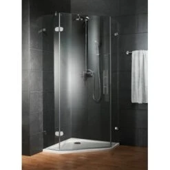 Schulte Fünfeckdusche Davita 4-teilig Echtglas Chrom -Dusch Welt Verkauf 883064 4081 1