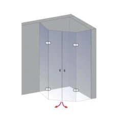 Schulte Fünfeckdusche Davita 4-teilig Echtglas Chrom -Dusch Welt Verkauf 883064 4081 3