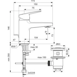 Ideal Standard Waschtischarmatur Ceraplan Chrom H75 17 Ideal Standard Waschtischarmatur Ceraplan Chrom H75 -Dusch Welt Verkauf 887595 3049 8