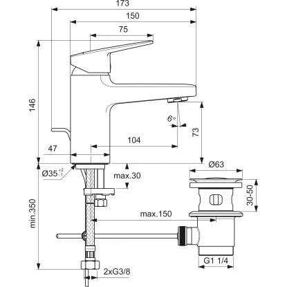 Ideal Standard Waschtischarmatur Ceraplan Chrom H75 10 Ideal Standard Waschtischarmatur Ceraplan Chrom H75 – Bild 8