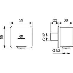 Ideal Standard Brauseschlauchanschluss Idealrain Atelier Silver Eckig Aufputz 9 Ideal Standard Brauseschlauchanschluss Idealrain Atelier Silver Eckig Aufputz -Dusch Welt Verkauf 887969 3049 4