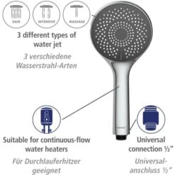 Wenko Brauseset Watersaving Chrom -Dusch Welt Verkauf 903251 1068 07
