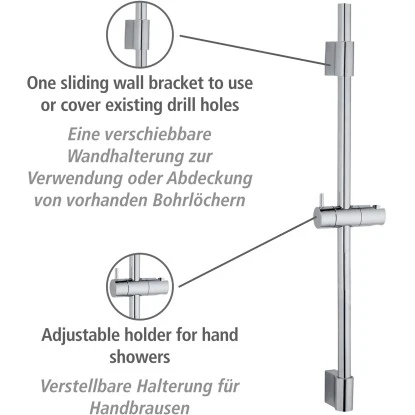 Wenko Duschstange Classic Chrom 70 Cm 4 Wenko Duschstange Classic Chrom 70 Cm – Bild 2