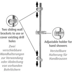 Wenko Power-Loc Duschstange Chrom Befestigen Ohne Bohren -Dusch Welt Verkauf 903304 1068 03