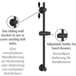 Wenko Duschstange Schwarz Befestigen Ohne Bohren -Dusch Welt Verkauf 903403 1068 02